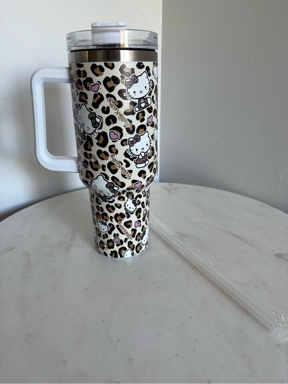 Hello Kitty Leopard Tumbler with Straw